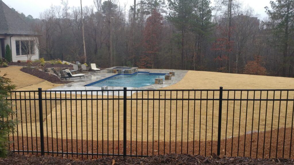 Aluminum fence flat top smooth top