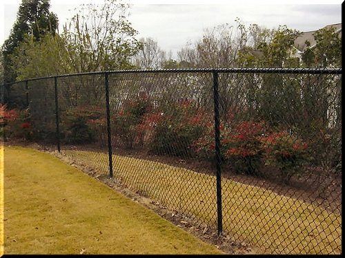 Black vinyl chain link fence