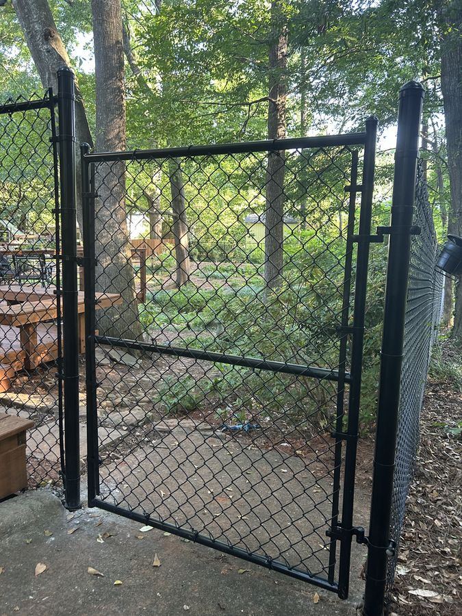 Black chain link fence