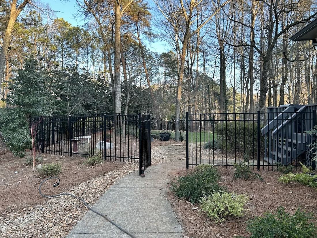 Black ornamental aluminum fence