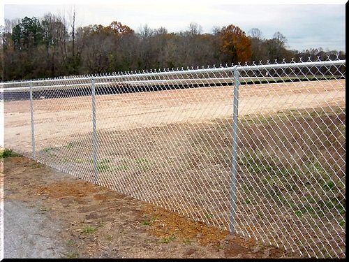 Galvanized chain-link fence