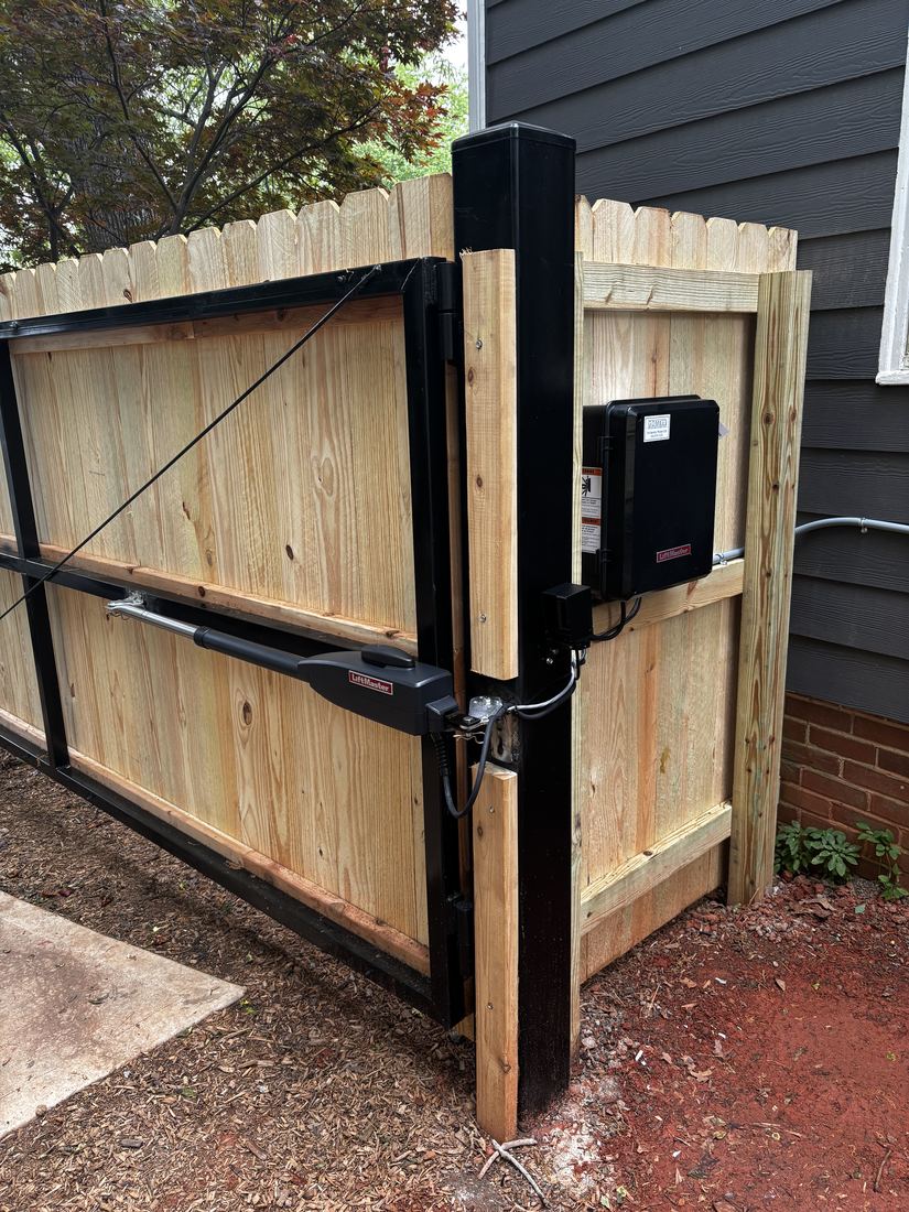 Magnetic lock automated wood gate