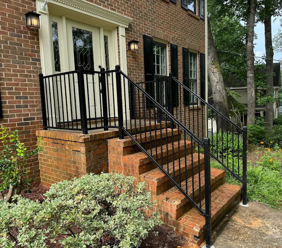 Steel front steps railing