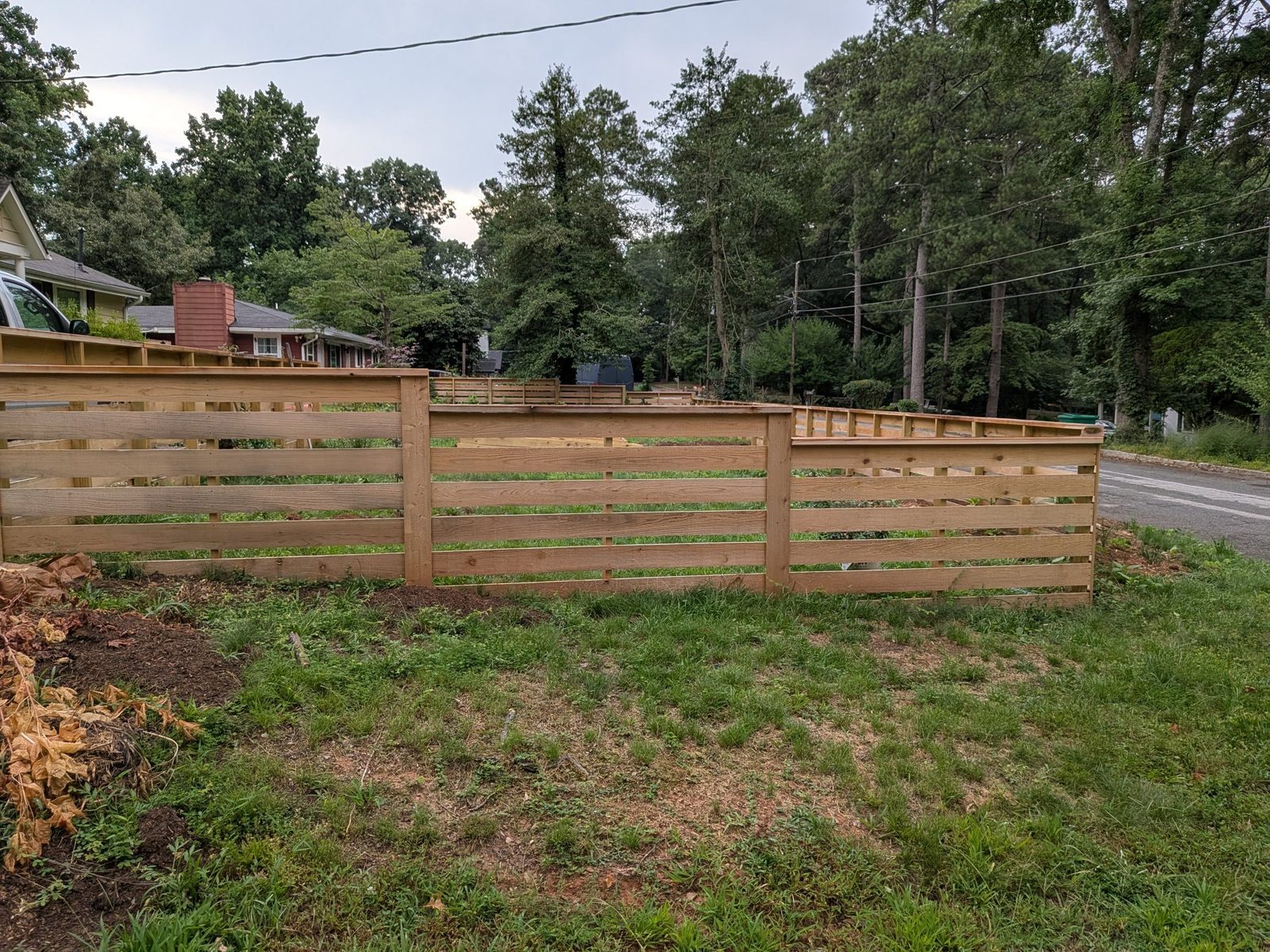 2x6 capped horizontal semi-privacy fence, 4 ft (East Atlanta)