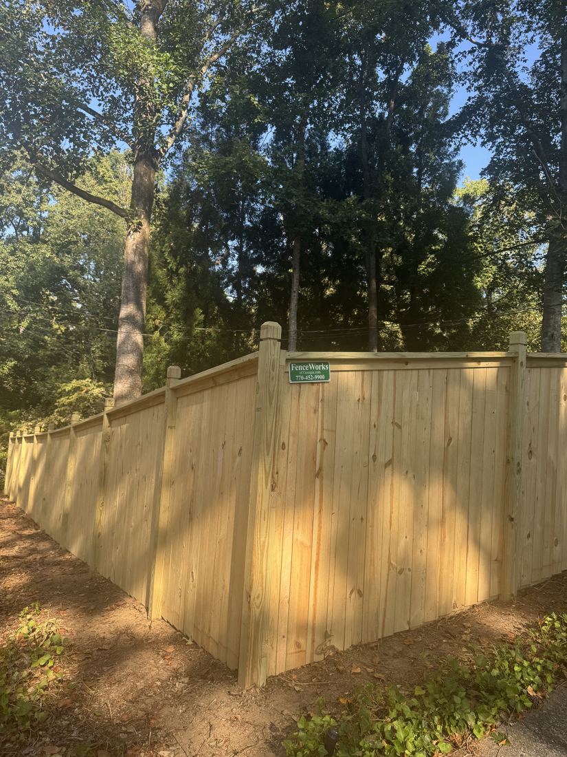 Wood capped privacy with dado posts
