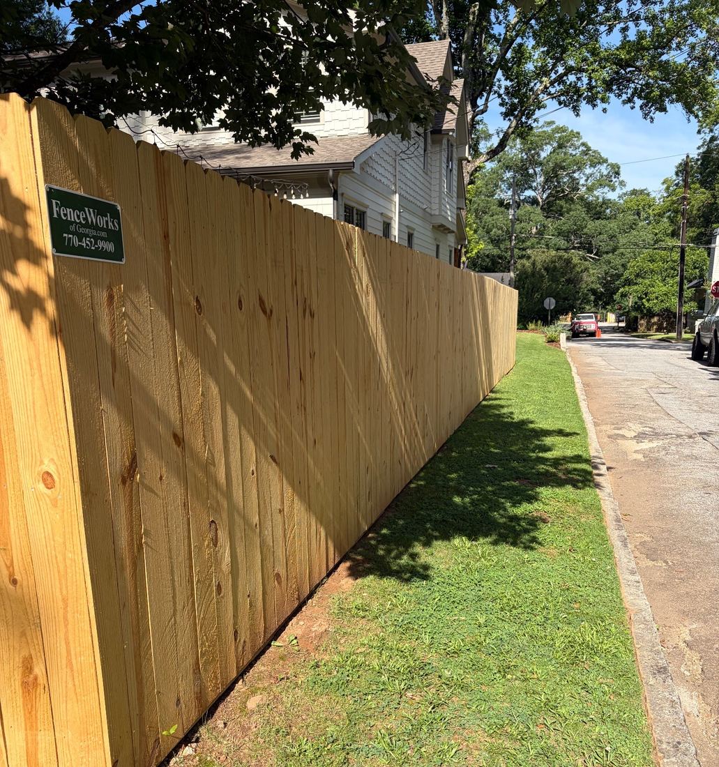 Wood dog ear privacy fence