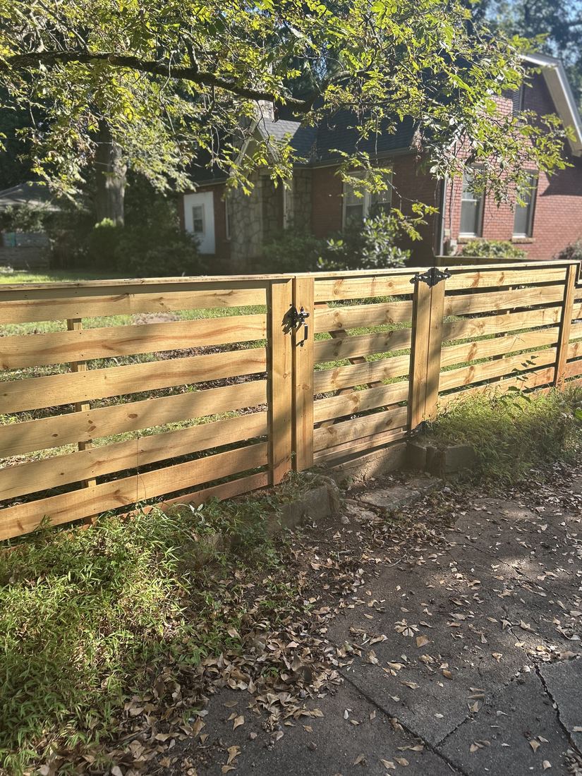 Wood horizontal capped semi privacy pine