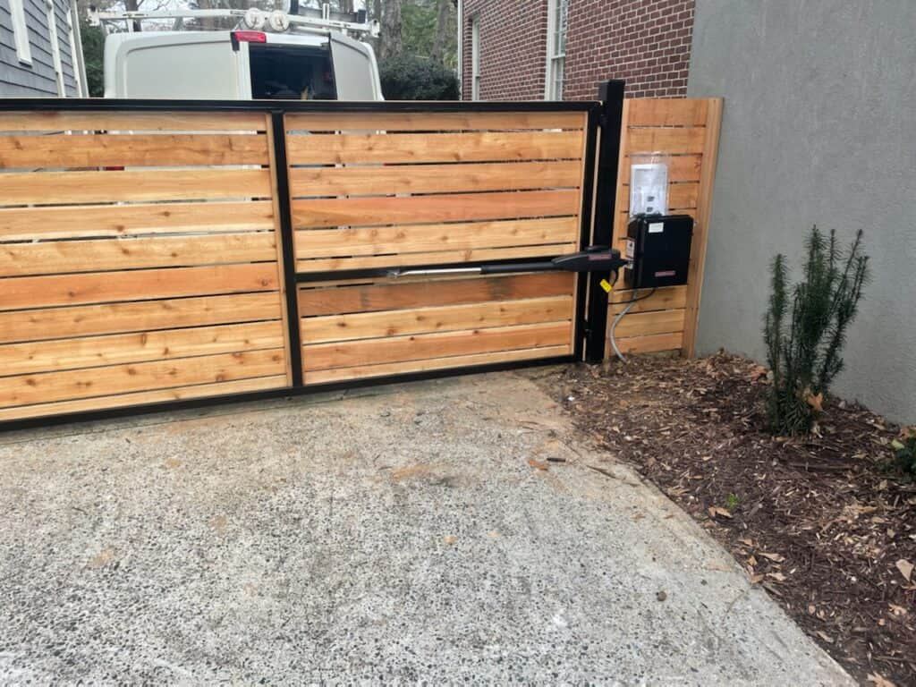 Wood horizontal gates and entry control residential