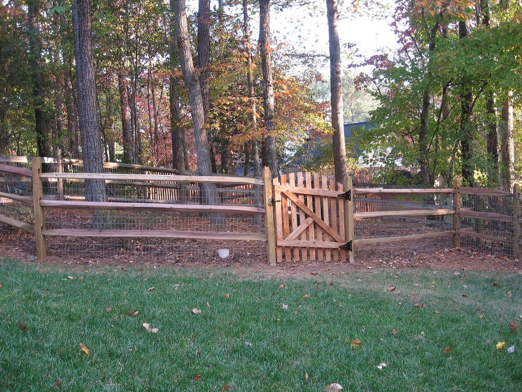 Wood split rail fence